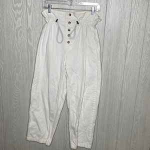 Urban outfitters paper bag high rise white pant